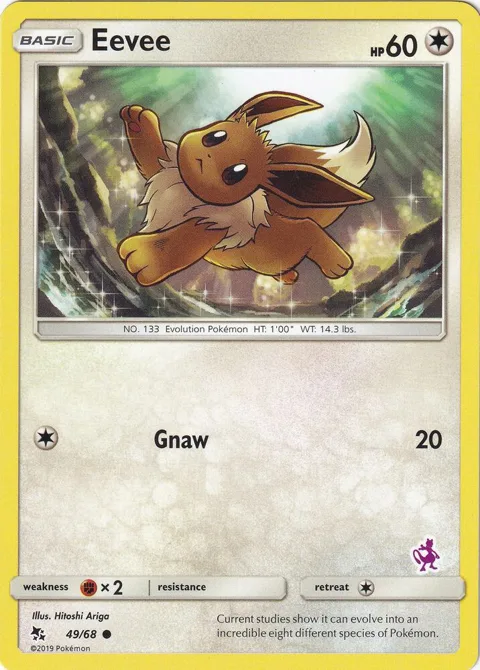 Eevee - 49/68 Mewtwo Stamped #049/068 Pokémon card from Battle Academy
