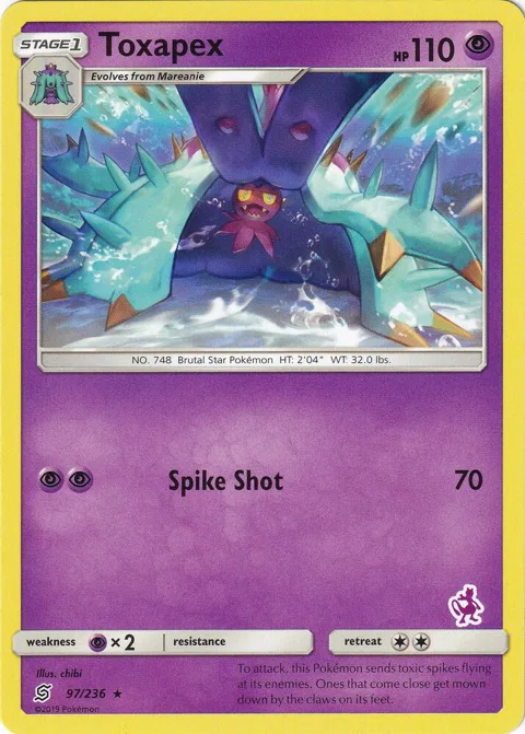 Toxapex - 97/236 Mewtwo Stamped #097/236 Pokémon card from Battle Academy