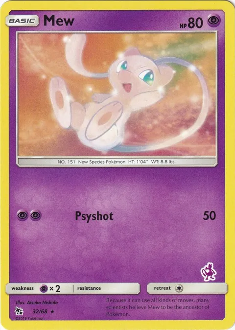 Mew - 32/68 Mewtwo Stamped #032/068 Pokémon card from Battle Academy