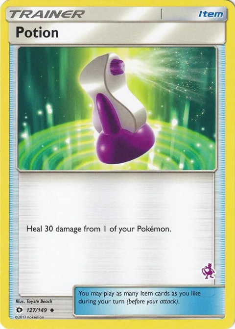 Potion - 127/149 Mewtwo Stamped #127/149 Pokémon card from Battle Academy