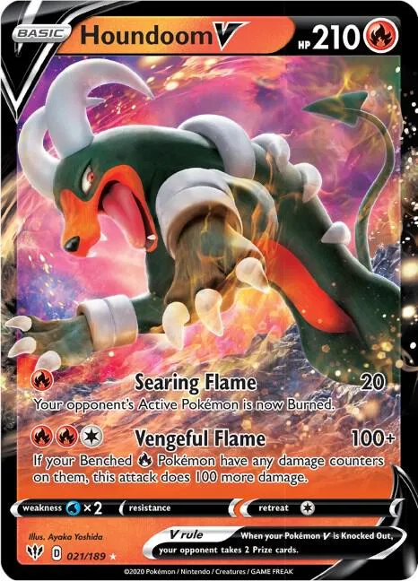 Houndoom V #021/189 Holofoil Pokémon card from Darkness Ablaze