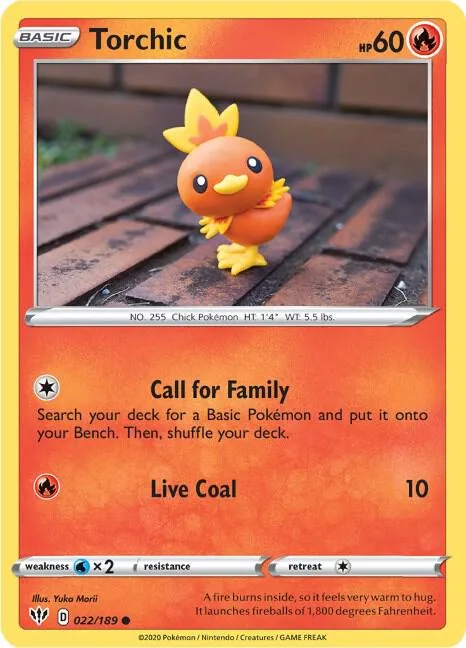 Torchic #022/189 Pokémon card from Darkness Ablaze