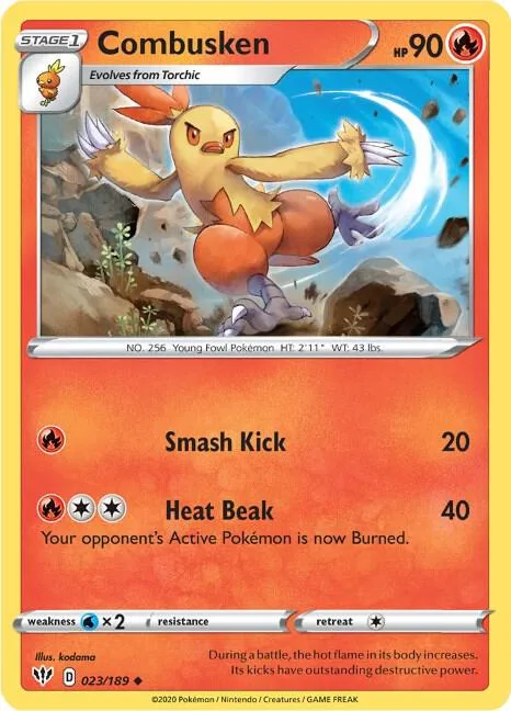 Combusken #023/189 Pokémon card from Darkness Ablaze