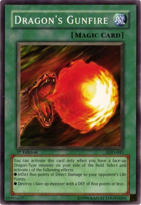 Dragon's Gunfire LOD-045 Yu-Gi-Oh card from Legacy of Darkness