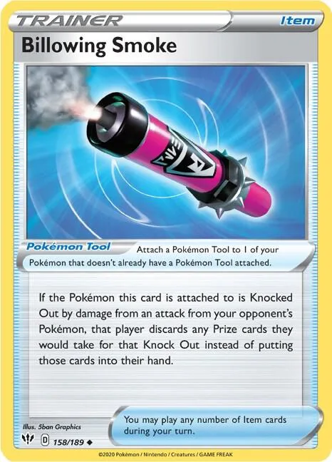 Billowing Smoke #158/189 Reverse Holofoil Pokémon card from Darkness Ablaze