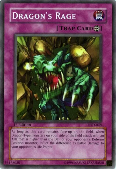 Dragon's Rage LOD-048 Unlimited Yu-Gi-Oh card from Legacy of Darkness