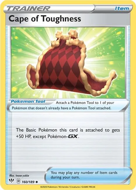 Cape of Toughness #160/189 Pokémon card from Darkness Ablaze