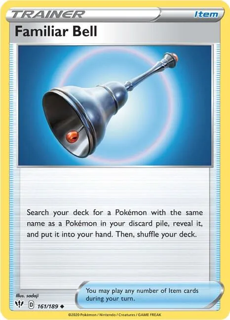 Familiar Bell #161/189 Reverse Holofoil Pokémon card from Darkness Ablaze