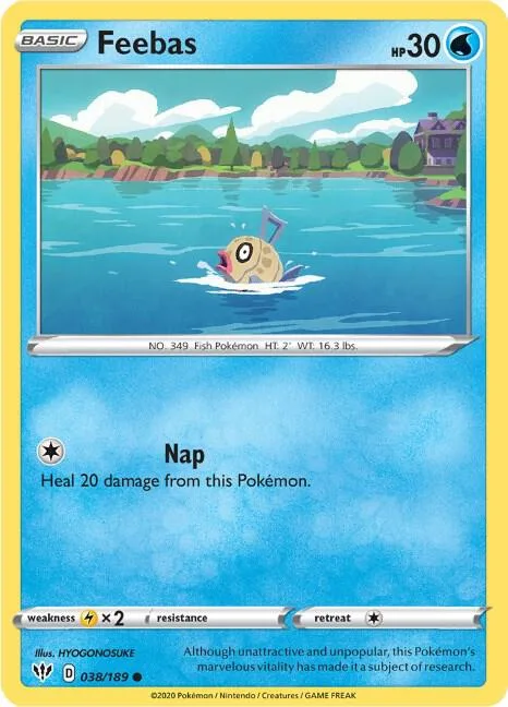 Feebas #038/189 Pokémon card from Darkness Ablaze