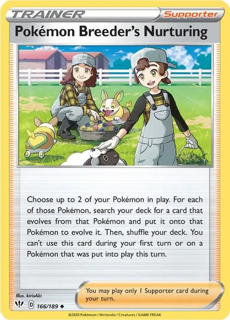 Pokemon Breeder's Nurturing #166/189 Pokémon card from Darkness Ablaze