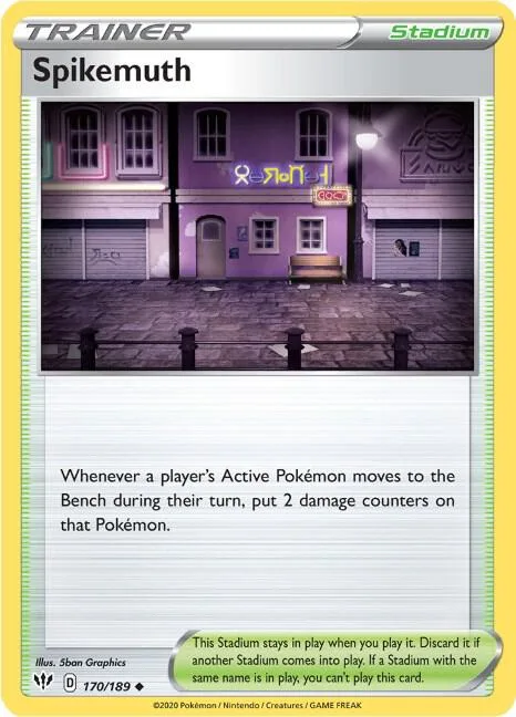 Spikemuth #170/189 Pokémon card from Darkness Ablaze