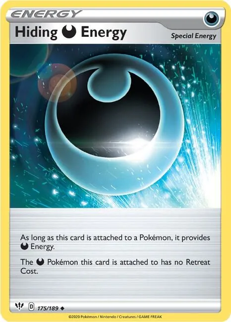 Hiding D Energy #175/189 Pokémon card from Darkness Ablaze
