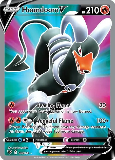 Houndoom V Full Art #178/189 Holofoil Pokémon card from Darkness Ablaze