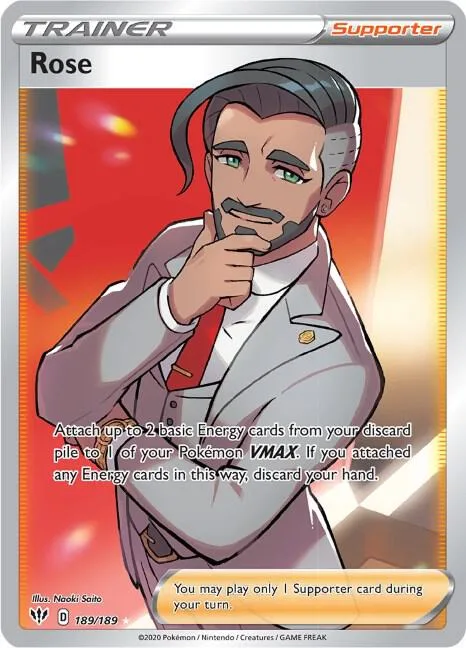 Rose Full Art #189/189 Holofoil Pokémon card from Darkness Ablaze