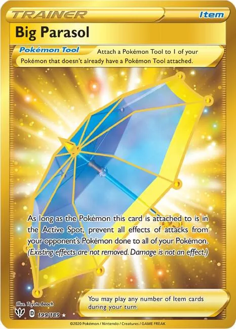 Big Parasol Secret Rare #199/189 Holofoil Pokémon card from Darkness Ablaze