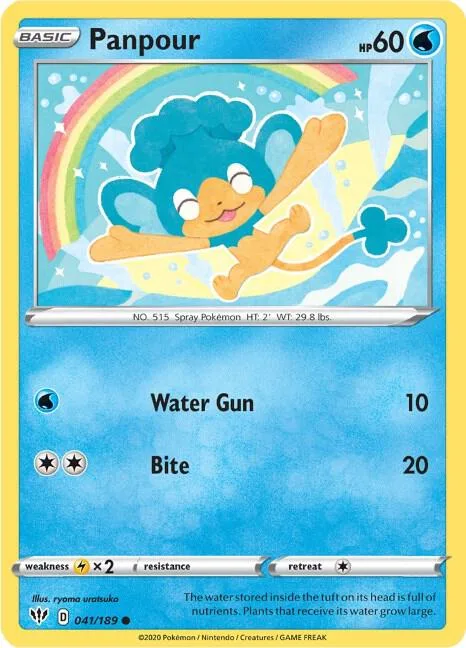 Panpour #041/189 Pokémon card from Darkness Ablaze