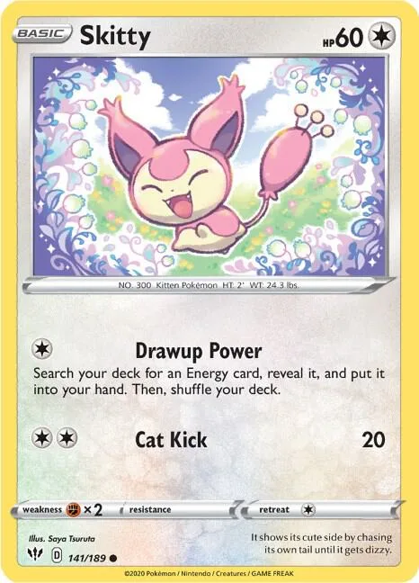Skitty #141/189 Pokémon card from Darkness Ablaze