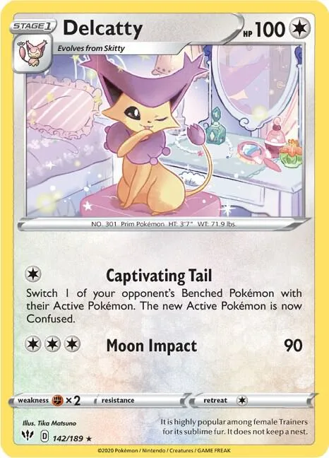 Delcatty #142/189 Pokémon card from Darkness Ablaze