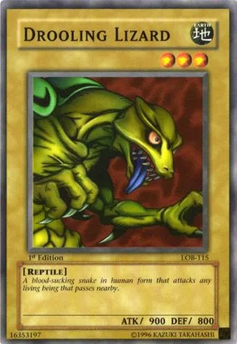 Drooling Lizard LOB-115 1st Edition Yu-Gi-Oh card from The Legend of Blue Eyes White Dragon