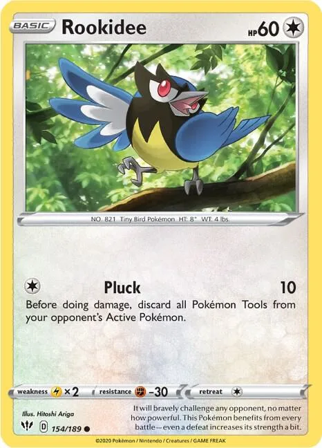 Rookidee #154/189 Pokémon card from Darkness Ablaze