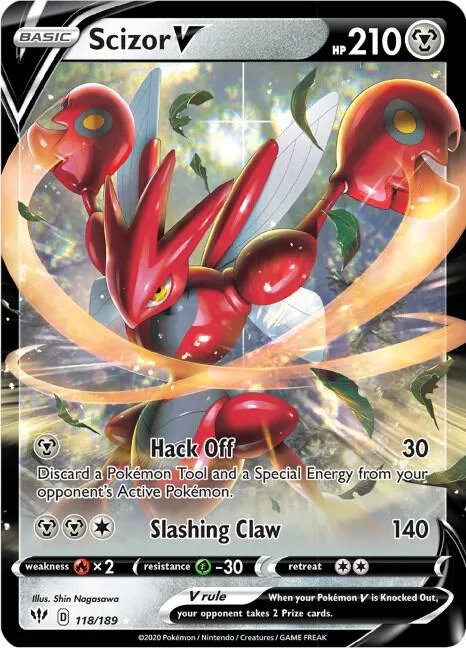 Scizor V #118/189 Holofoil Pokémon card from Darkness Ablaze