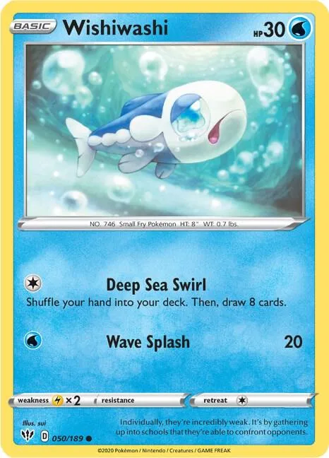 Wishiwashi #050/189 Pokémon card from Darkness Ablaze