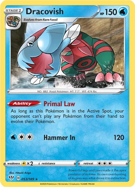 Dracovish #053/189 Holofoil Pokémon card from Darkness Ablaze