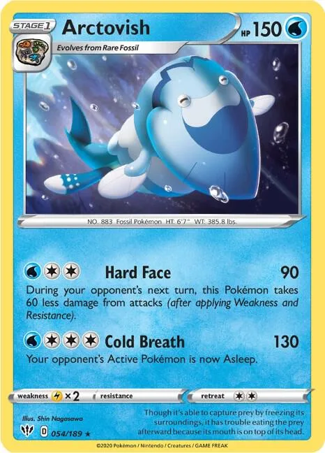Arctovish #054/189 Pokémon card from Darkness Ablaze