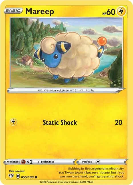 Mareep #055/189 Pokémon card from Darkness Ablaze