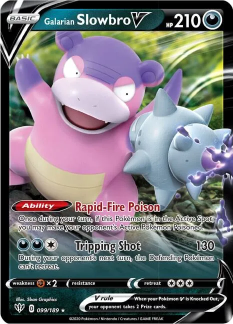 Galarian Slowbro V #099/189 Holofoil Pokémon card from Darkness Ablaze