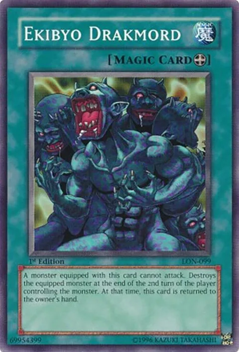 Ekibyo Drakmord LON-099 1st Edition Yu-Gi-Oh card from Labyrinth of Nightmare