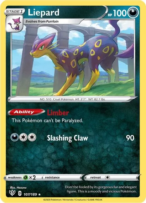 Liepard #107/189 Pokémon card from Darkness Ablaze