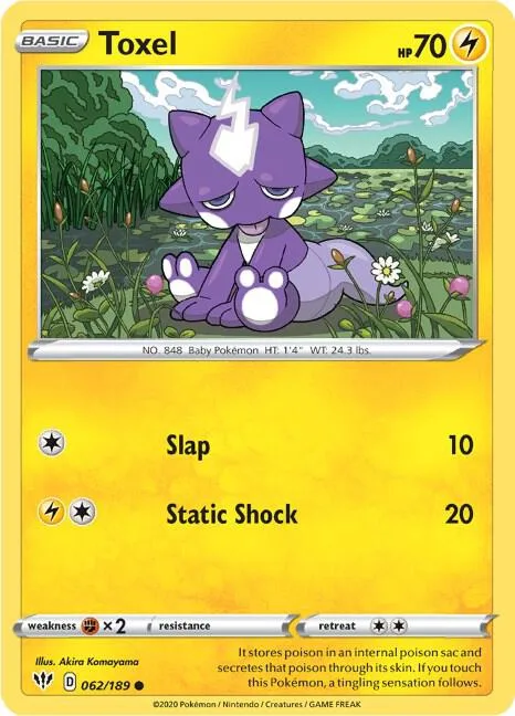 Toxel #062/189 Pokémon card from Darkness Ablaze