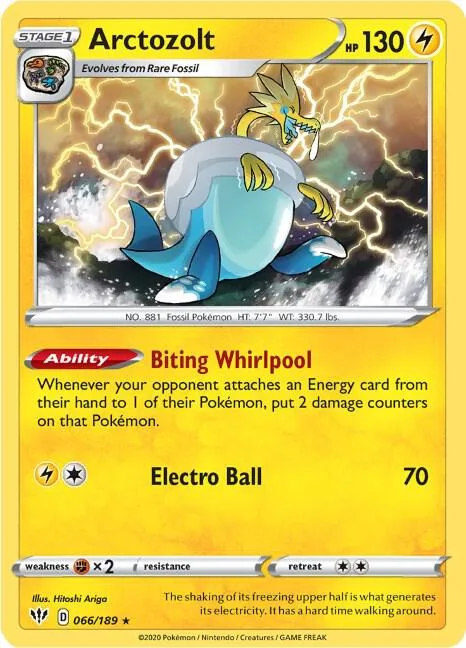 Arctozolt #066/189 Reverse Holofoil Pokémon card from Darkness Ablaze