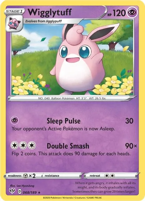 Wigglytuff #068/189 Pokémon card from Darkness Ablaze