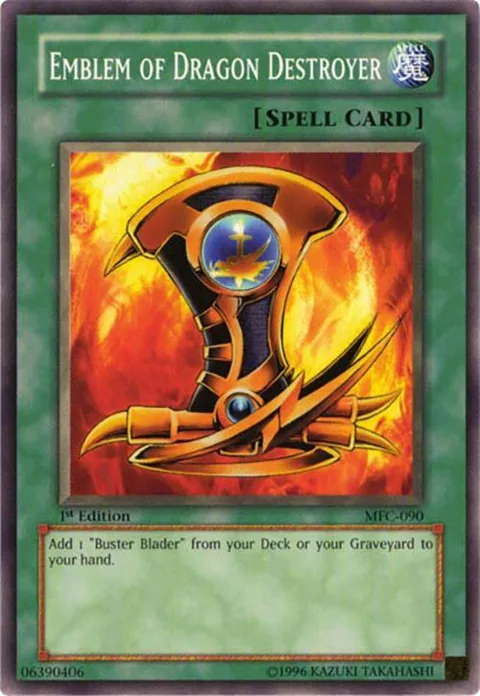 Emblem of Dragon Destroyer MFC-090 1st Edition Yu-Gi-Oh card from Magician's Force