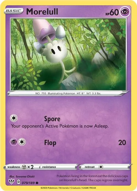 Morelull #079/189 Reverse Holofoil Pokémon card from Darkness Ablaze