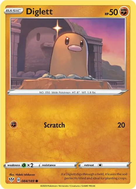 Diglett #084/189 Pokémon card from Darkness Ablaze