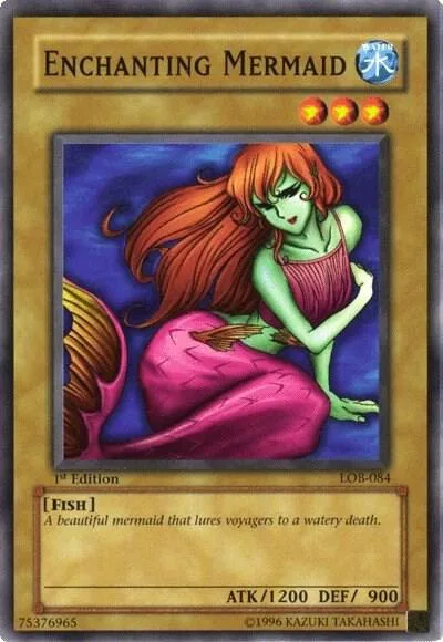 Enchanting Mermaid LOB-084 1st Edition Yu-Gi-Oh card from The Legend of Blue Eyes White Dragon