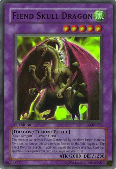 Fiend Skull Dragon LOD-039 Unlimited Yu-Gi-Oh card from Legacy of Darkness