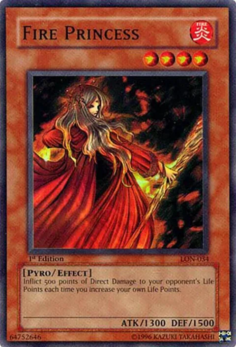 Fire Princess LON-034 1st Edition Yu-Gi-Oh card from Labyrinth of Nightmare