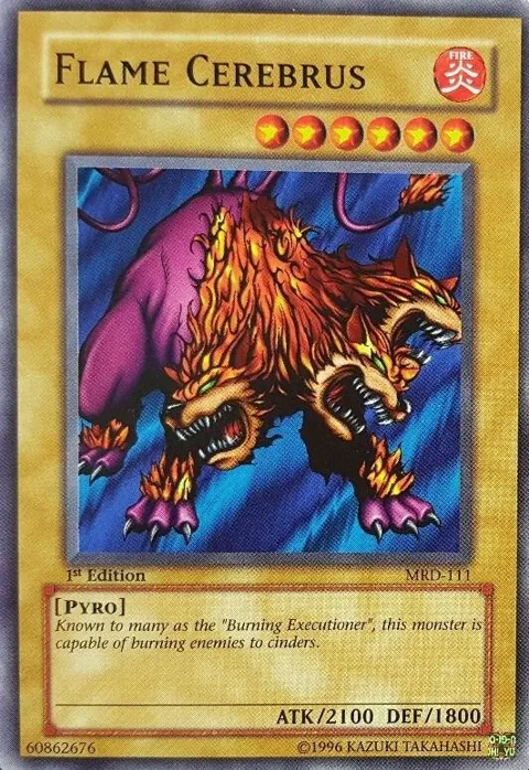 Flame Cerebrus MRD-111 1st Edition Yu-Gi-Oh card from Metal Raiders