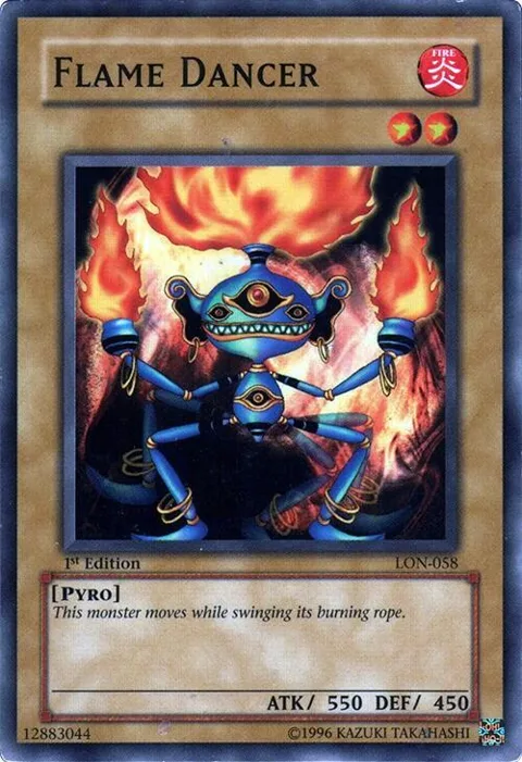 Flame Dancer LON-058 Unlimited Yu-Gi-Oh card from Labyrinth of Nightmare