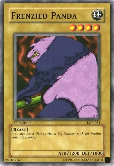 Frenzied Panda LOB-081 1st Edition Yu-Gi-Oh card from The Legend of Blue Eyes White Dragon