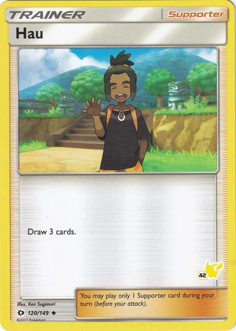 Hau - 120/149 #42 Pikachu Stamped #120/149 Pokémon card from Battle Academy
