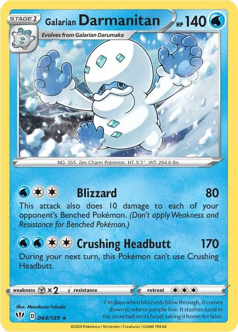 Galarian Darmanitan - 44/189 Cracked Ice Holo #044/189 Holofoil Pokémon card from Deck Exclusives