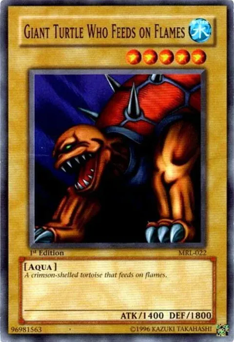 Giant Turtle Who Feeds on Flames MRL-022 Unlimited Yu-Gi-Oh card from Magic Ruler