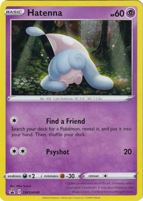 Hatenna #SWSH040 Holofoil Pokémon card from Sword & Shield Promo Cards