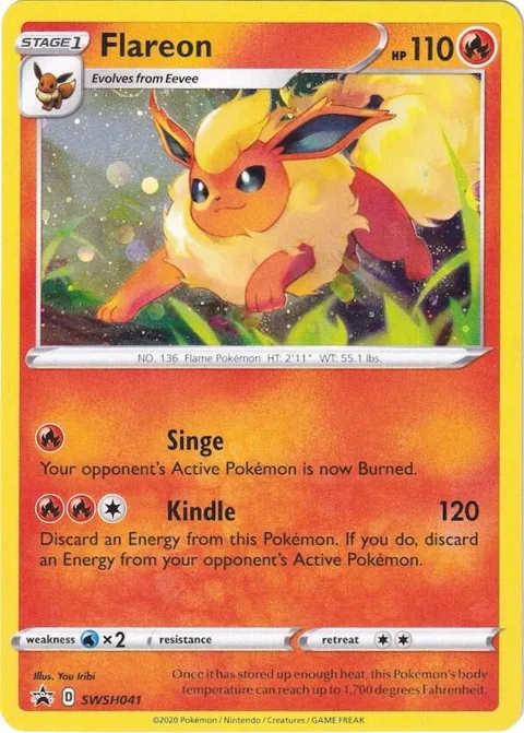 Flareon #SWSH041 Holofoil Pokémon card from Sword & Shield Promo Cards