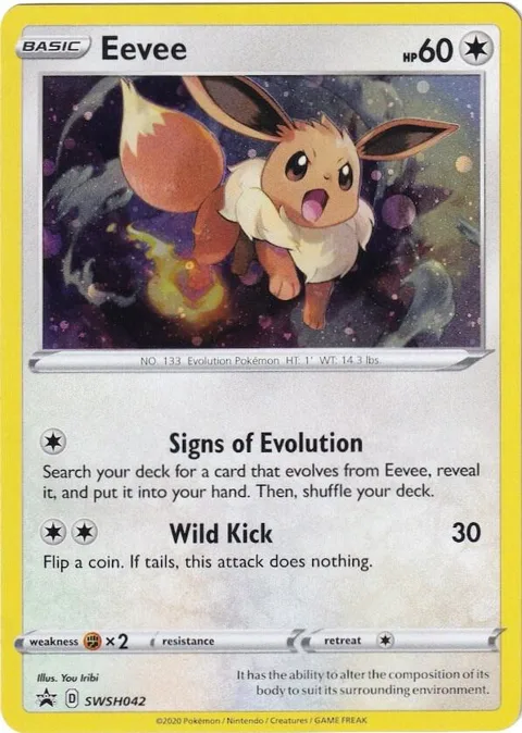 Eevee #SWSH042 Holofoil Pokémon card from Sword & Shield Promo Cards